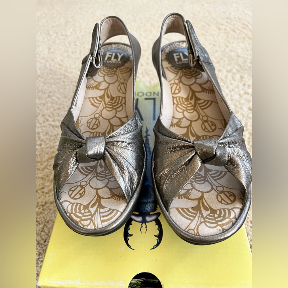 Fly London sling back wedge sandals. NEW!